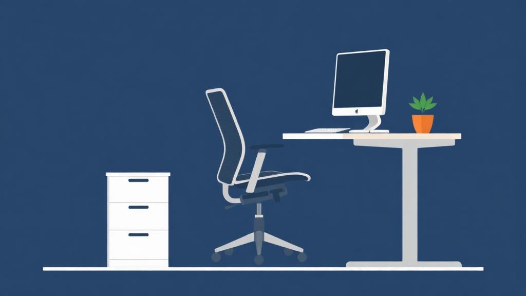 Escritório corporativo com mesa e cadeira ergonômica adequadas à NR-17