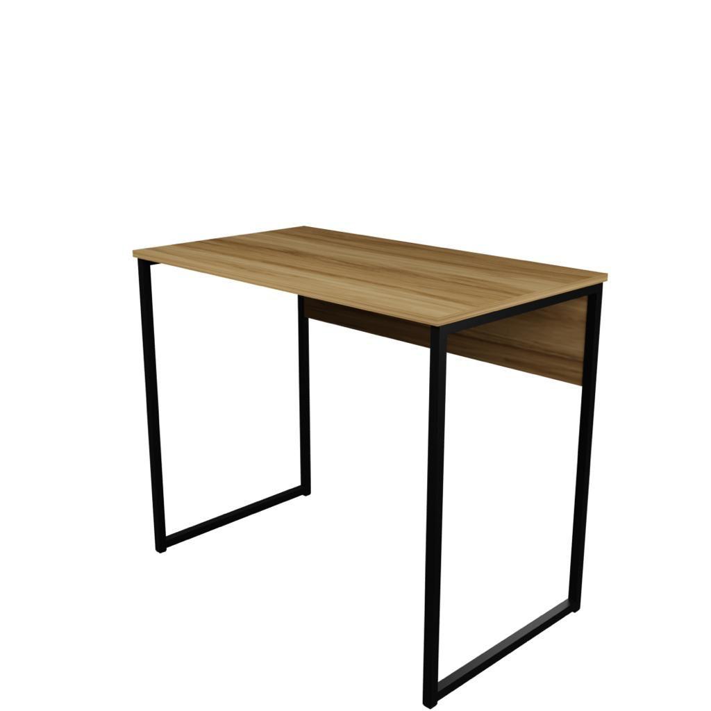 Mesa de trabalho com estrutura metálica para escritório